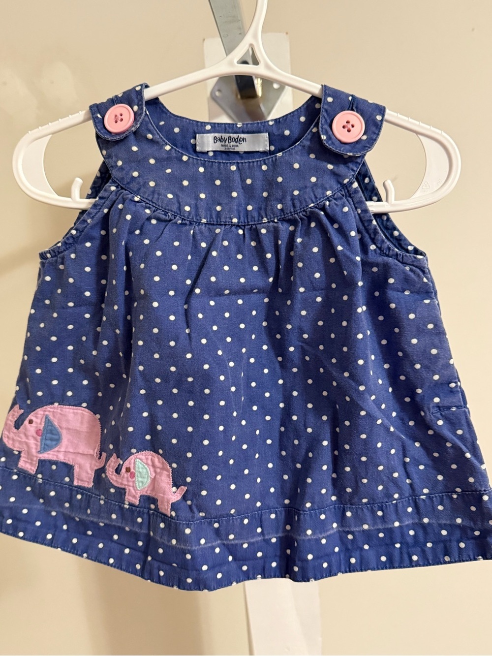 Baby Boden Pink Elephant Jumper